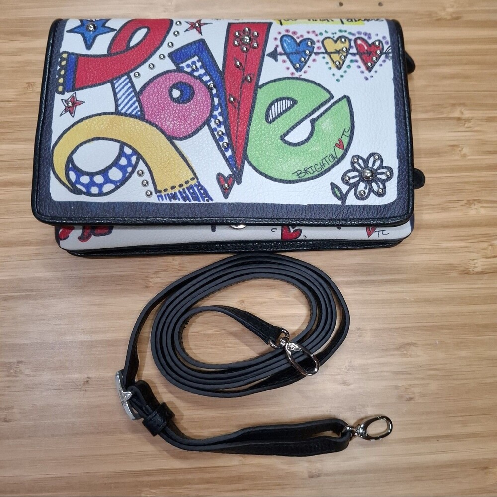 Brighton Tom Clancy The Art Of Love Leather Crossbody Wallet Glam Squad NWOT